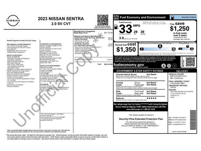 used 2023 Nissan Sentra car, priced at $15,600