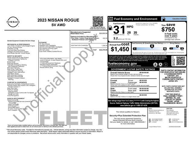 used 2023 Nissan Rogue car, priced at $20,000