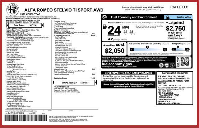 used 2021 Alfa Romeo Stelvio car, priced at $17,500