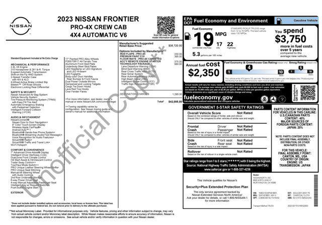 used 2023 Nissan Frontier car, priced at $34,645