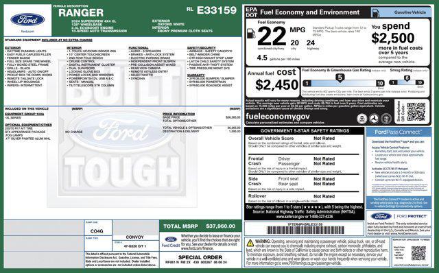 used 2024 Ford Ranger car, priced at $32,100