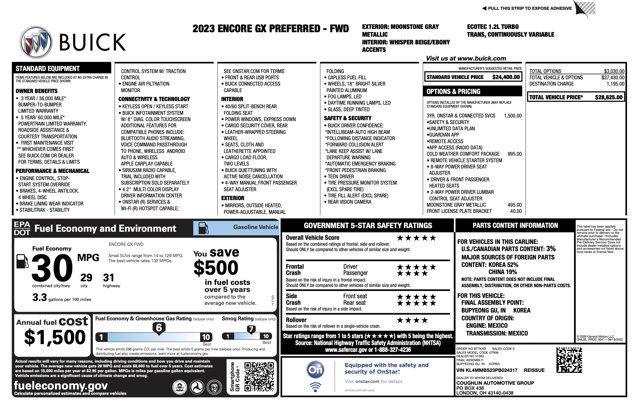 used 2023 Buick Encore GX car, priced at $18,545