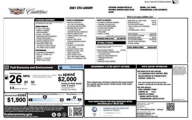 used 2021 Cadillac CT4 car, priced at $21,045
