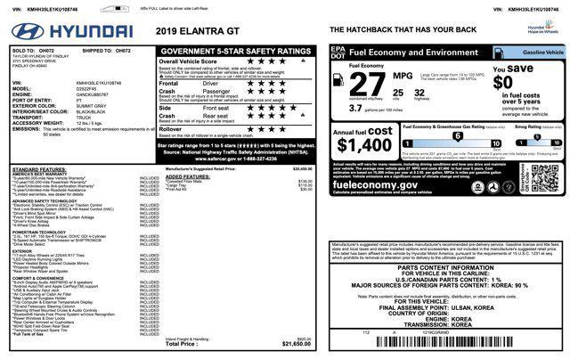 used 2019 Hyundai Elantra GT car, priced at $13,100