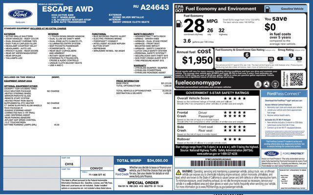 used 2024 Ford Escape car, priced at $17,900