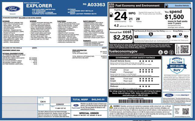used 2024 Ford Explorer car, priced at $25,500