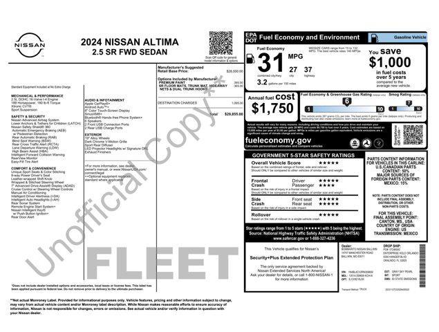 used 2024 Nissan Altima car, priced at $20,100