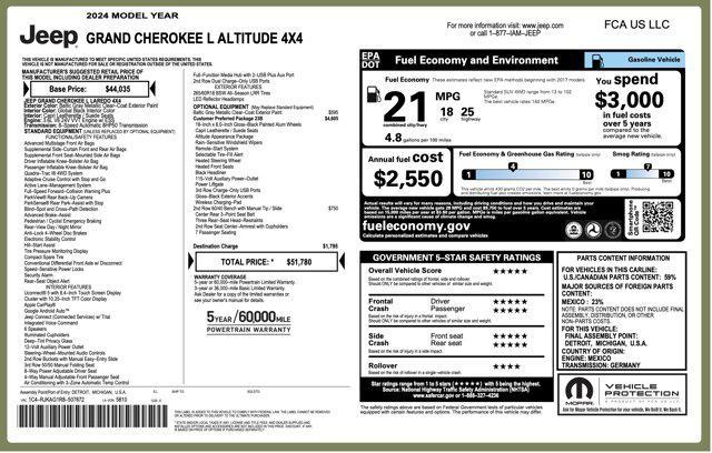 used 2024 Jeep Grand Cherokee L car, priced at $30,545