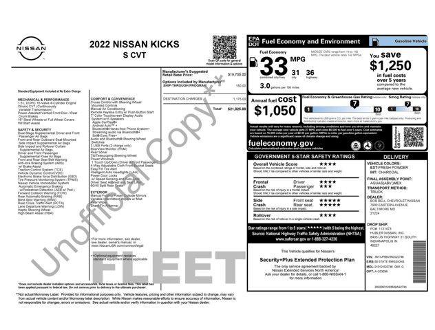 used 2022 Nissan Kicks car, priced at $16,045