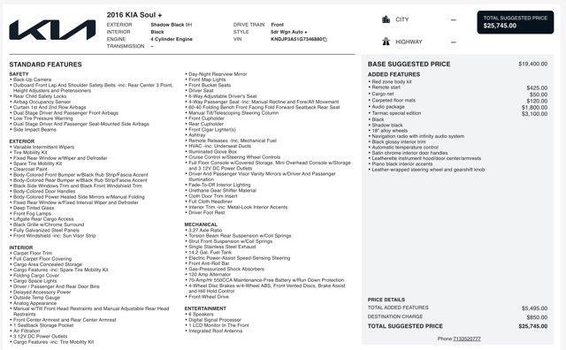 used 2016 Kia Soul car, priced at $8,600