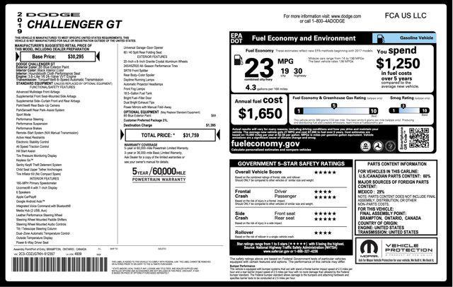 used 2019 Dodge Challenger car, priced at $17,045