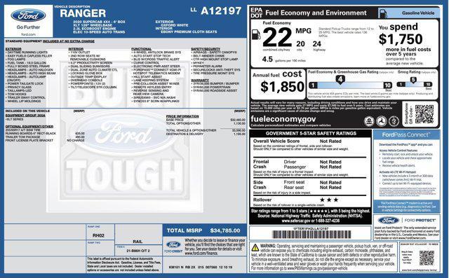 used 2020 Ford Ranger car, priced at $21,500