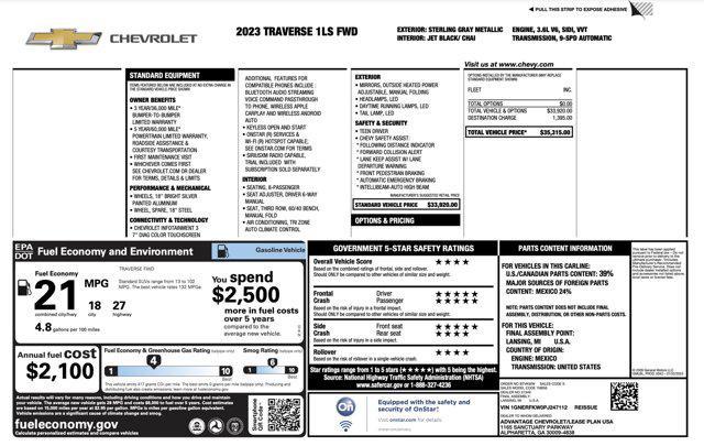 used 2023 Chevrolet Traverse car, priced at $23,500