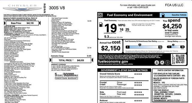 used 2022 Chrysler 300 car, priced at $30,545