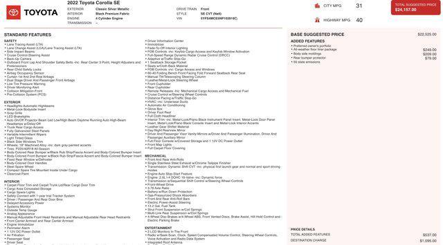 used 2022 Toyota Corolla car, priced at $19,045