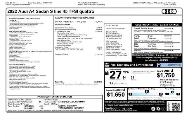 used 2022 Audi A4 car, priced at $29,545