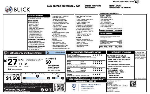 used 2021 Buick Encore car, priced at $14,000