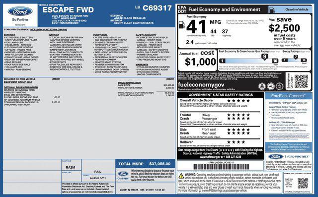 used 2020 Ford Escape car, priced at $16,600