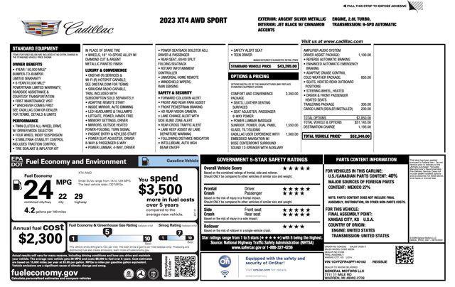 used 2023 Cadillac XT4 car, priced at $30,300