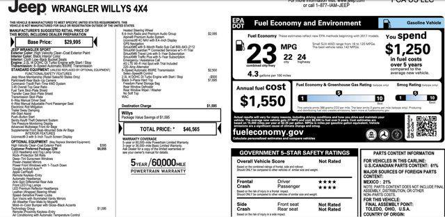 used 2022 Jeep Wrangler car, priced at $27,100