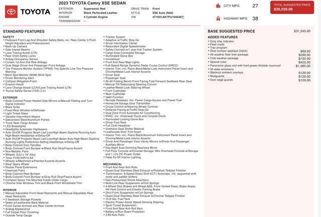 used 2023 Toyota Camry car, priced at $28,100