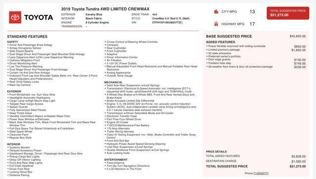 used 2019 Toyota Tundra car, priced at $33,545