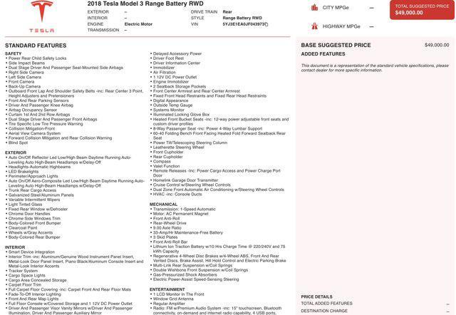 used 2018 Tesla Model 3 car, priced at $20,545