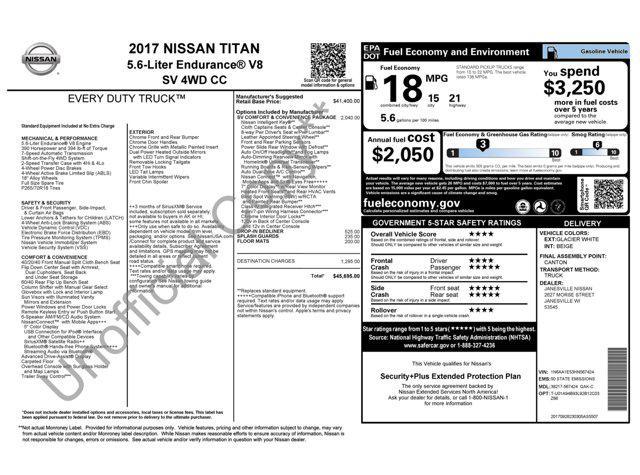 used 2017 Nissan Titan car, priced at $20,100