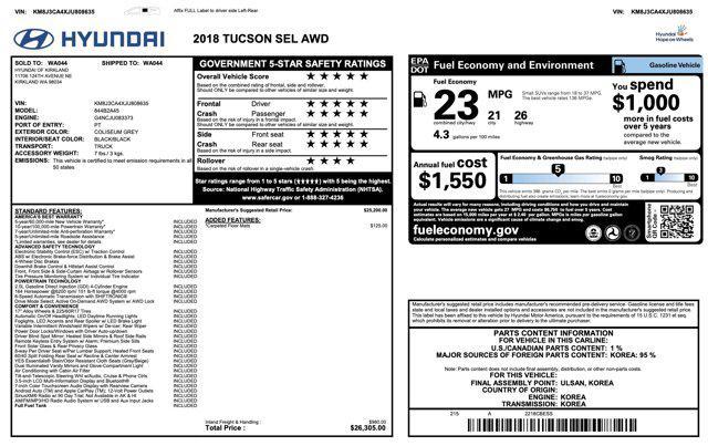 used 2018 Hyundai Tucson car, priced at $13,045