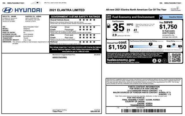 used 2021 Hyundai Elantra car, priced at $15,345