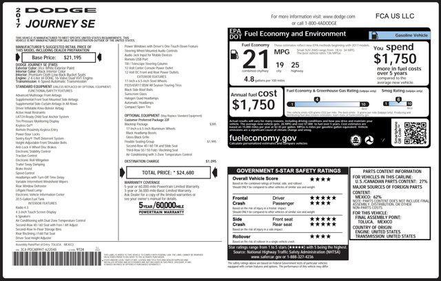 used 2017 Dodge Journey car, priced at $9,800