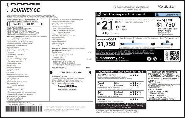 used 2017 Dodge Journey car, priced at $10,100