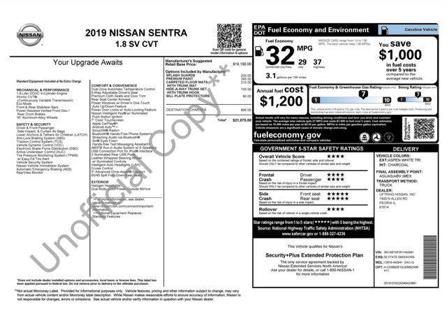 used 2019 Nissan Sentra car, priced at $10,545