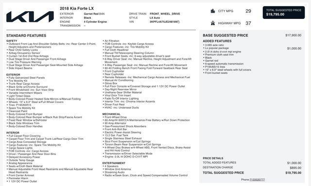 used 2018 Kia Forte car, priced at $7,645