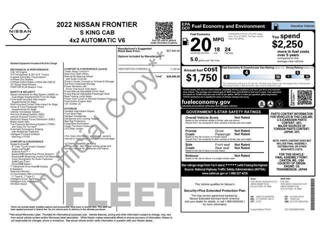 used 2022 Nissan Frontier car, priced at $19,545