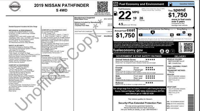 used 2019 Nissan Pathfinder car, priced at $14,500