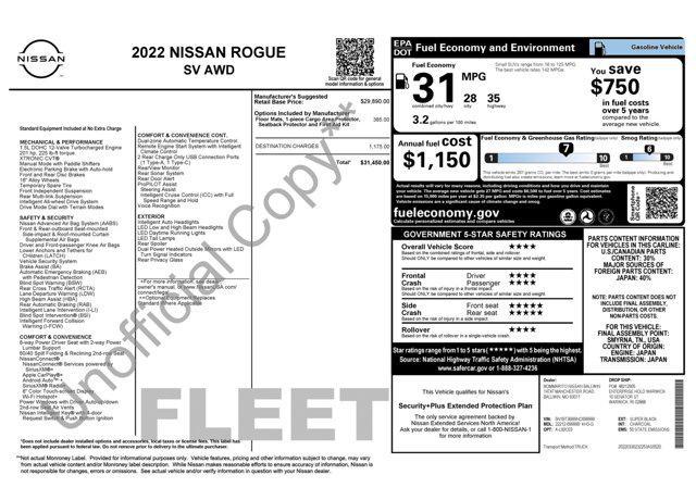 used 2022 Nissan Rogue car, priced at $18,700