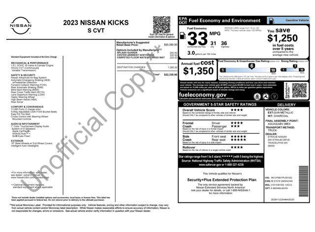 used 2023 Nissan Kicks car, priced at $16,245