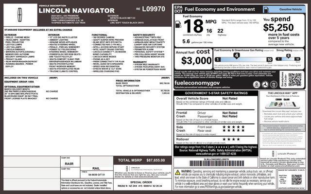 used 2024 Lincoln Navigator car, priced at $57,500