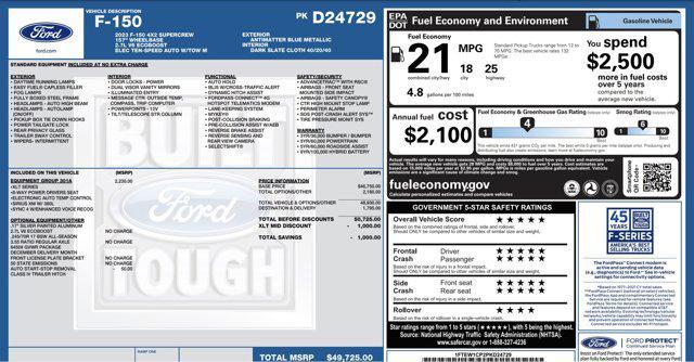 used 2023 Ford F-150 car, priced at $27,500