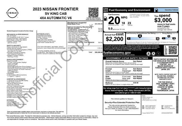 used 2023 Nissan Frontier car, priced at $28,000