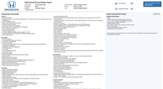 used 2022 Honda Accord car, priced at $25,045