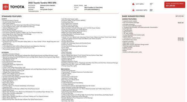 used 2022 Toyota Tundra car, priced at $40,545