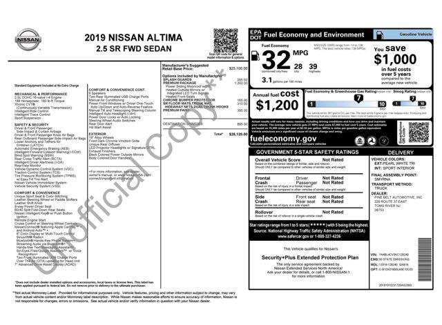 used 2019 Nissan Altima car, priced at $14,100