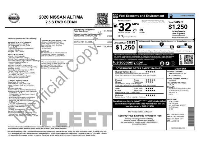 used 2020 Nissan Altima car, priced at $14,045