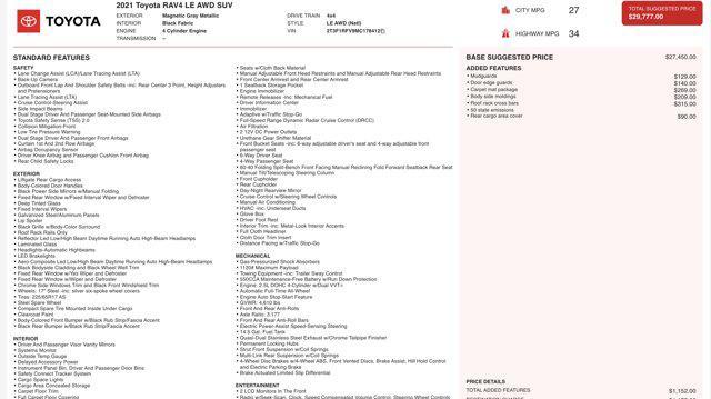 used 2021 Toyota RAV4 car, priced at $24,045