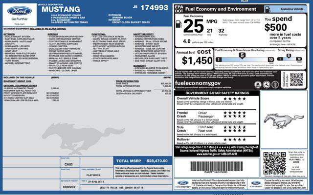 used 2018 Ford Mustang car, priced at $17,045