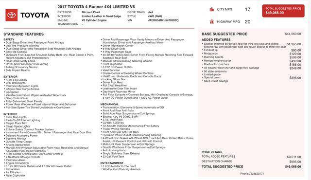 used 2017 Toyota 4Runner car, priced at $25,900