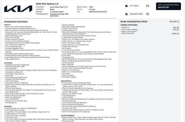 used 2020 Kia Optima car, priced at $9,700