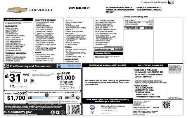 used 2025 Chevrolet Malibu car, priced at $21,545